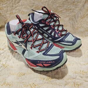Brooks Cascadia 9 Women's Size 9 B (Medium) Running Shoes Teal Red Blue